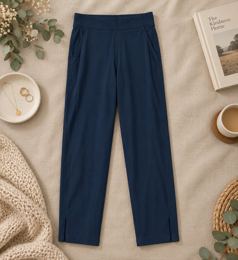 Athleta Brooklyn Ankle Pants Navy Blue Stretch Travel Work Tapered Athleisure 6